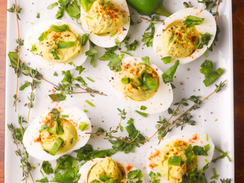 Spicy Deviled Eggs, B.T. Leigh's Sauces and Rubs